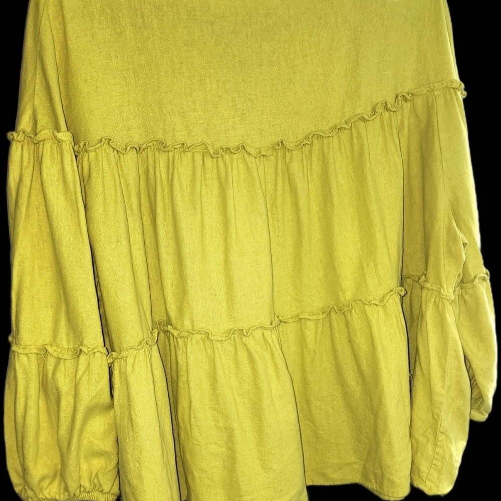 Yellow Ruffled Women's Top - Picture 7 of 10